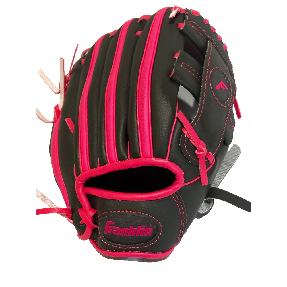Girls Franklin Inferno Baseball Glove 9.5 Black/Pink Right Hand formed glove